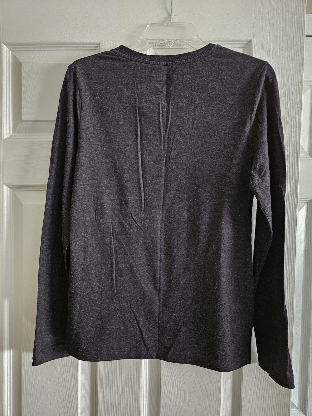 Basic Long-Sleeve Crew Neck Top by Champion — Dark Charcoal. Size L - Picture 3 of 8